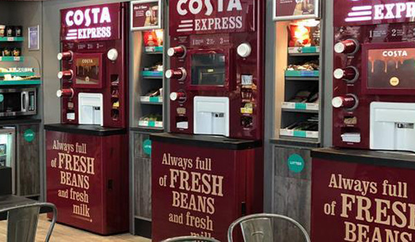 consider the near-uniquity of Costa's self-services coffee machines, present in a huge range of retail environments, from high-street chains to supermarkets and petrol stations.